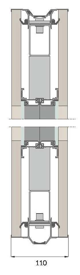 Переріз скляного модуля Optimal 110 Plus Glass 110 мм