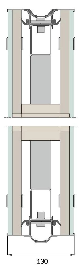 Переріз скляного модуля Optimal 110 Plus Glass 130 мм